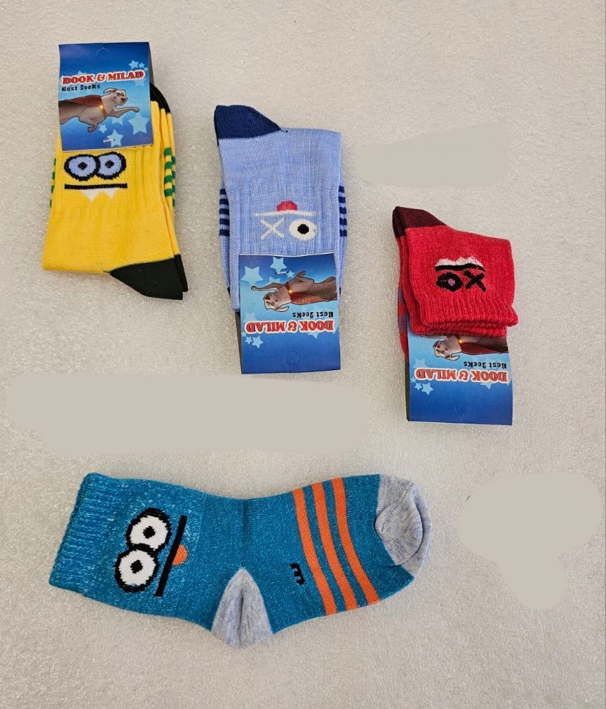 جوراب نخی نیم ساق دخترانه c 30135 کد 136478 - خرید جوراب دخترانه عمده