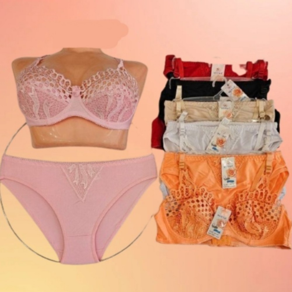 #ست قلاب بافی گیپورفنردار کد 138377 - خرید شورت و سوتین زنانه عمده