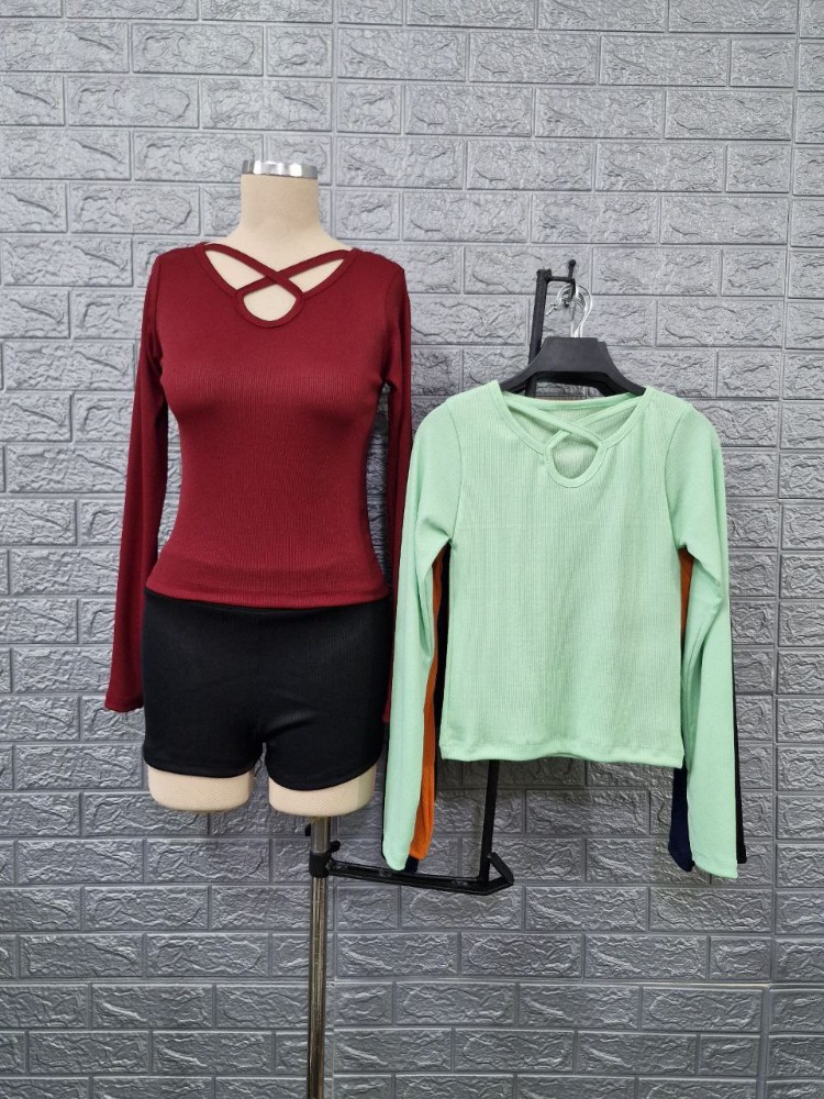 بلوز دلبری ضربدری کد 136764 - خرید بلوز تک زنانه عمده