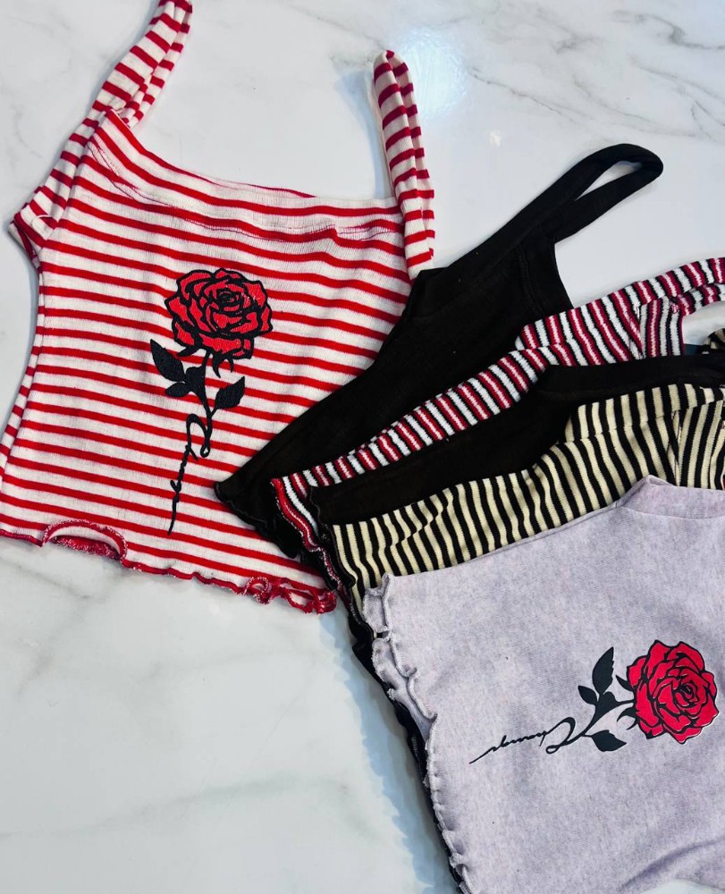 نیم تنه‌کراپ گل کد 136086 - خرید نیم تنه زنانه عمده