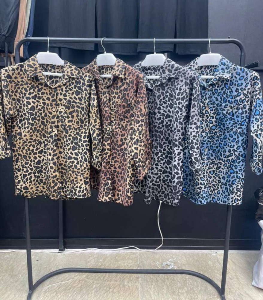 شومیز مانتو پلنگی کد 136545 - خرید شومیز زنانه عمده