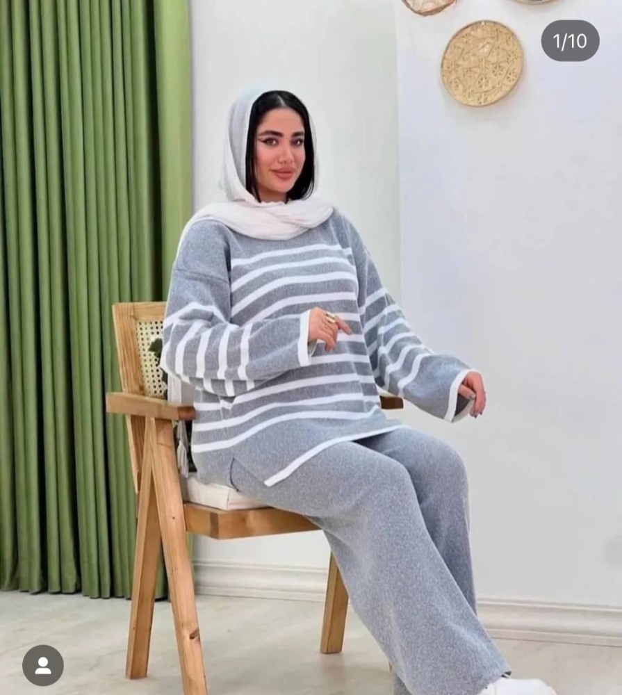 ست بافت کد 136703 - خرید ست بلوز شلوار زنانه عمده