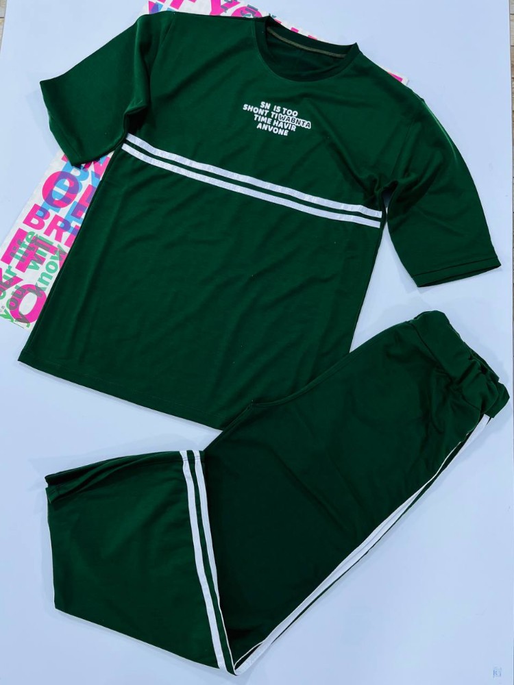 ست تیشرت شلوار نوار دوزی کد 136706 - خرید ست تیشرت شلوار زنانه عمده