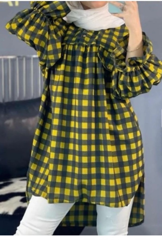 تونیک چهارخونه کد 133816 - خرید تونیک زنانه عمده