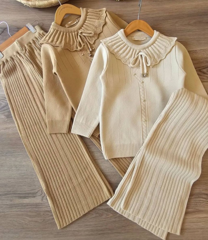 ست بلوز شلوار بافت دخترانه کد 136825 - خرید ست بلوز شلوار دخترانه عمده