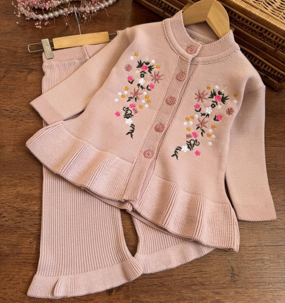 ست بلوز شلوار بافت دخترانه کد 136827 - خرید ست بلوز شلوار دخترانه عمده