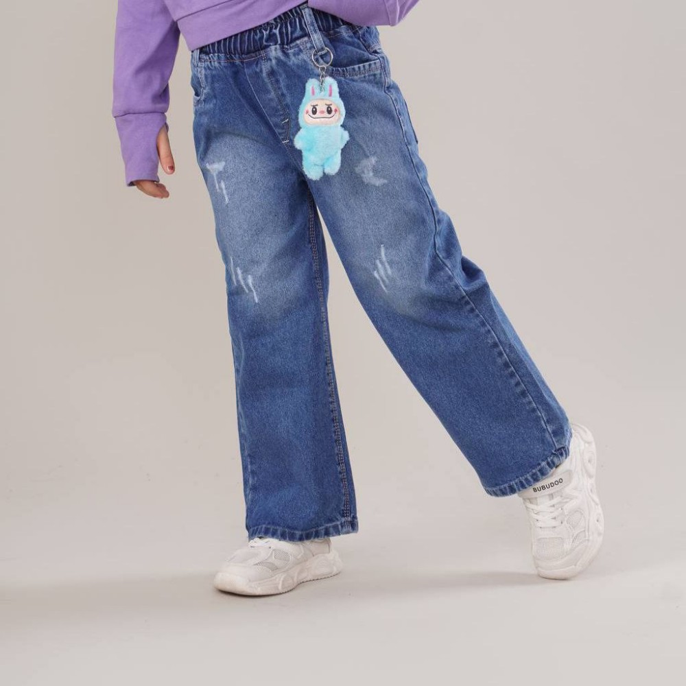 شلوار لی بگ دخترانه کد 138266 - خرید شلوار دخترانه عمده