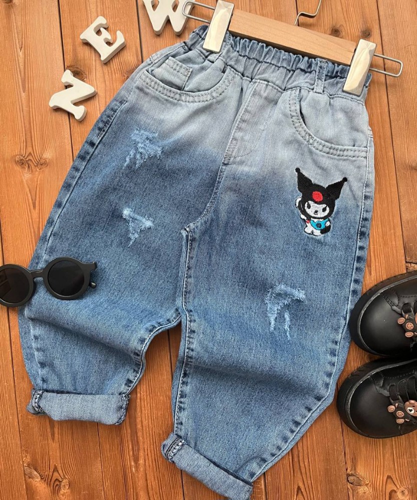 شلوار لی دخترانه کرومی کد 138273 - خرید شلوار دخترانه عمده