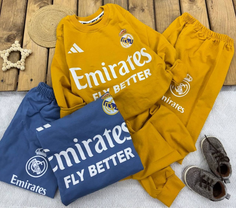 ست بلوز شلوار پسرانه رئال مادرید کد 138889 - خرید ست بلوز شلوار پسرانه عمده