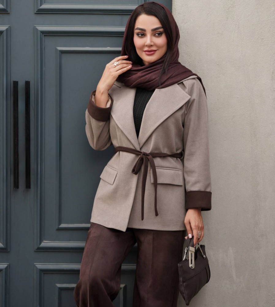 کت زنانه مزونی مدل هرمس کد 136200 - خرید کت و شلوار زنانه عمده