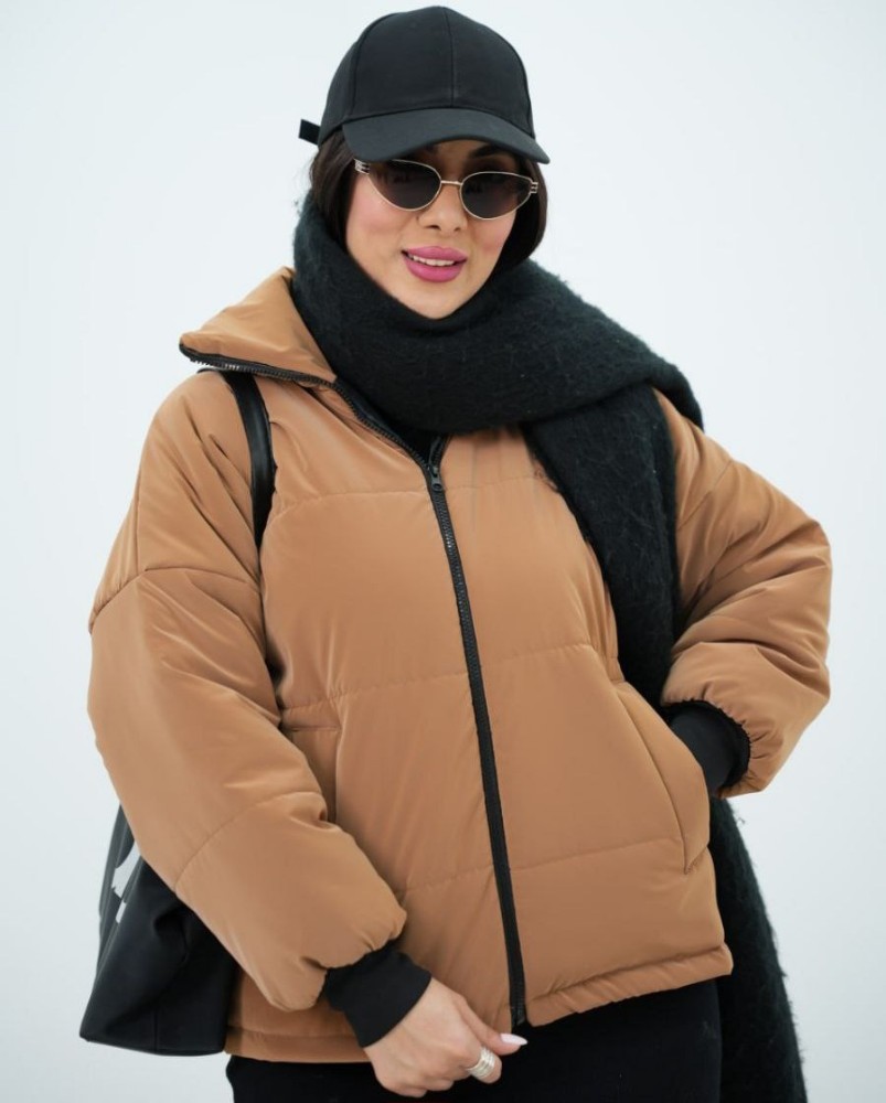 کاپشن زنانه سیلیکونی یقه دار کد 136676 - خرید کاپشن و هودی زنانه عمده