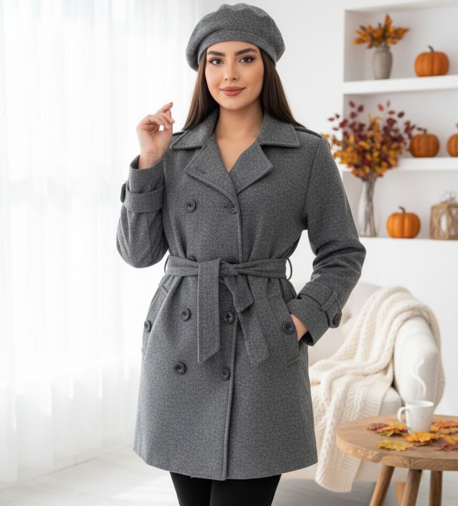 کت زنانه فوتر کوبیده مدل ۱۰ دکمه کد 136679 - خرید کت و شلوار زنانه عمده