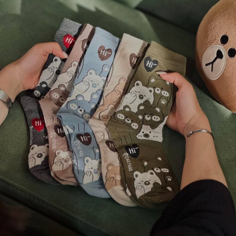 جوراب زنانه ساقدار طرح گربه خارجی کد 135654 - خرید جوراب زنانه عمده