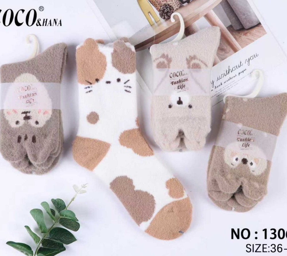 جوراب زنانه ساقدار پشمی حوله ای خارجی کد 136372 - خرید جوراب زنانه عمده