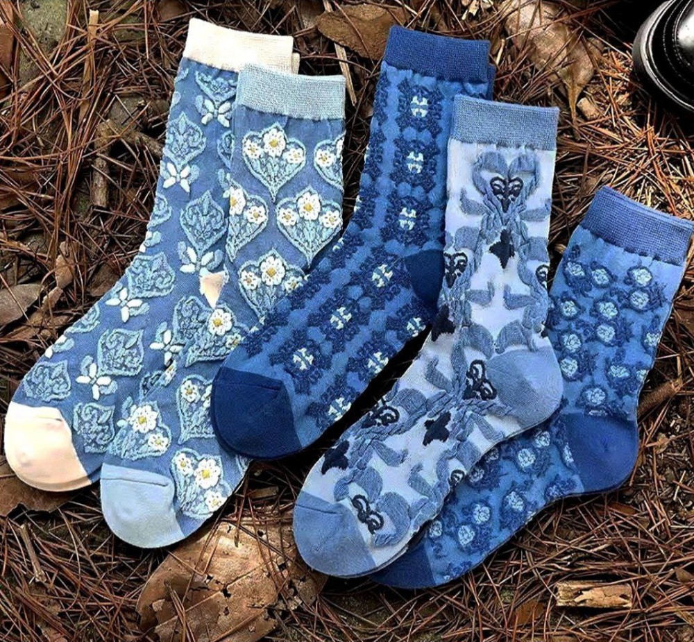 جوراب زنانه ساقدار برجسته سرمه ای خارجی کد 133275 - خرید جوراب زنانه عمده