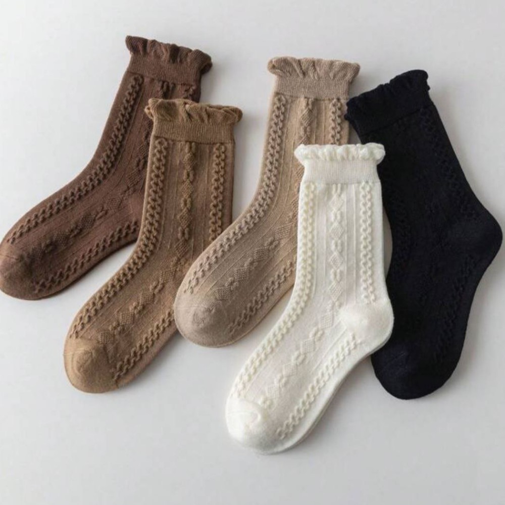 جوراب زنانه ساقدار برجسته لب دالبری کد 137159 - خرید جوراب زنانه عمده