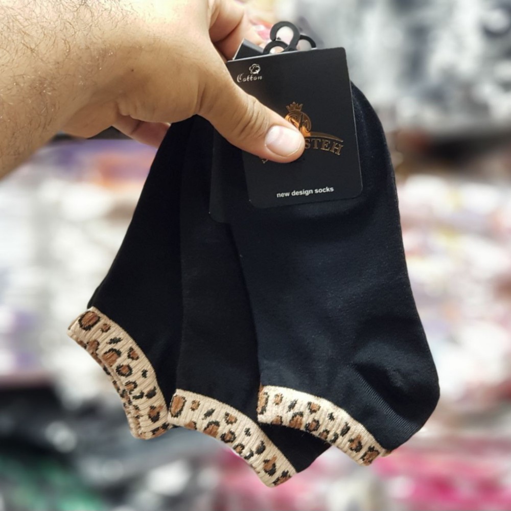 جوراب زنانه مچی لب پلنگی خارجی کد 137367 - خرید جوراب زنانه عمده