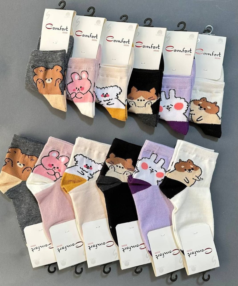 جوراب نیم ساق بچگانه خارجی کد 138784 - خرید جوراب دخترانه عمده