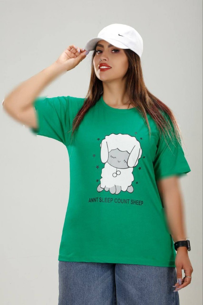 تیشرت نخ پنبه چاپی کد 135718 - خرید تاپ و تیشرت زنانه عمده