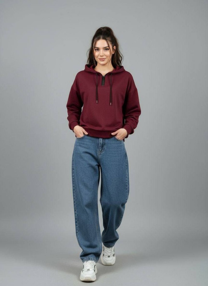 هودی باکسی کلاهدار نیم زیپ بهترین و باکیفیت ترین پارچه کرکی کد 138062 - خرید بلوز تک زنانه عمده