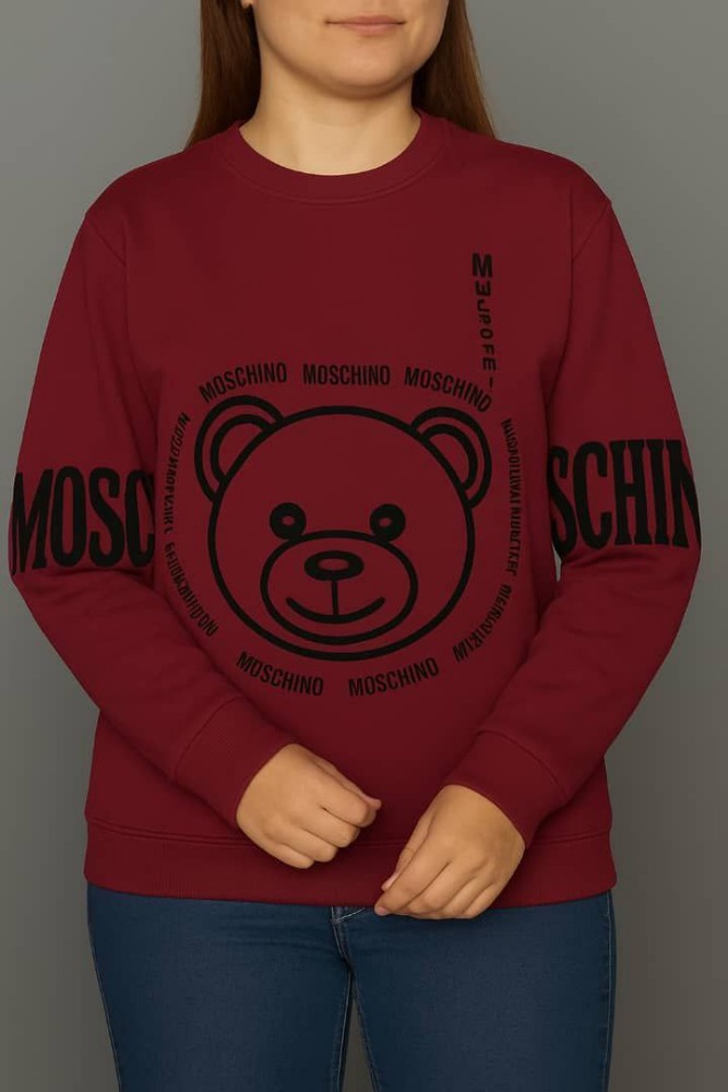 بلوز آستین دار چاپ موچینو کد 138966 - خرید بلوز تک زنانه عمده