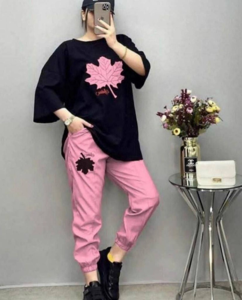 ست تیشرت و شلوار برگ کد 139849 - خرید ست تیشرت شلوار زنانه عمده