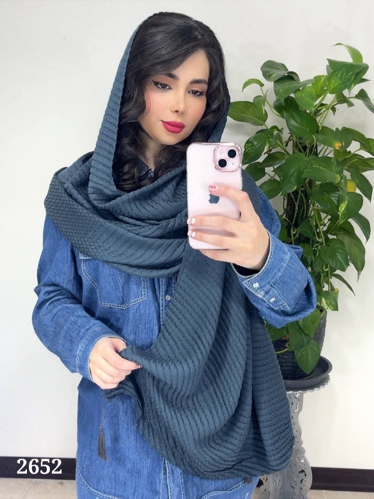 شال پلیسه صدفی کد 140211 - خرید شال و روسری زنانه عمده