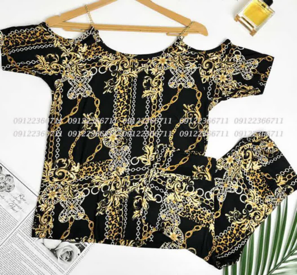 ست تاپ شلوارک زنجیری کد 139749 - خرید ست تاب شلوارک زنانه عمده