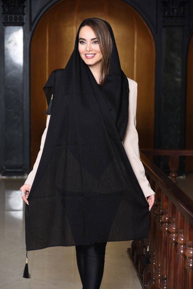 شال جاذبه مشکی کد 139616 - خرید شال و روسری زنانه عمده