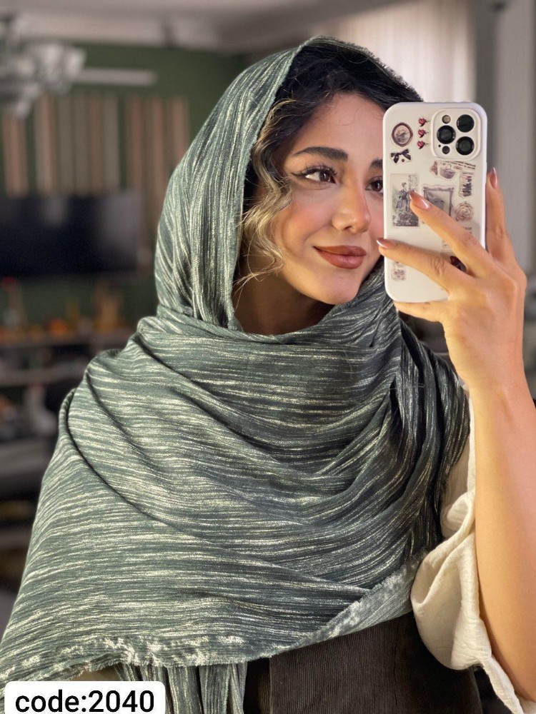 شال برشکا پاییزه چاپ خیس کد 139632 - خرید شال و روسری زنانه عمده