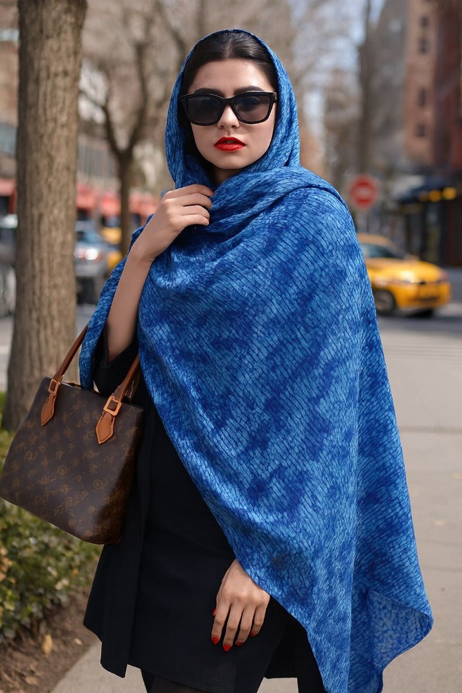 شال پلیسه چاپ خیس کد 139653 - خرید شال و روسری زنانه عمده