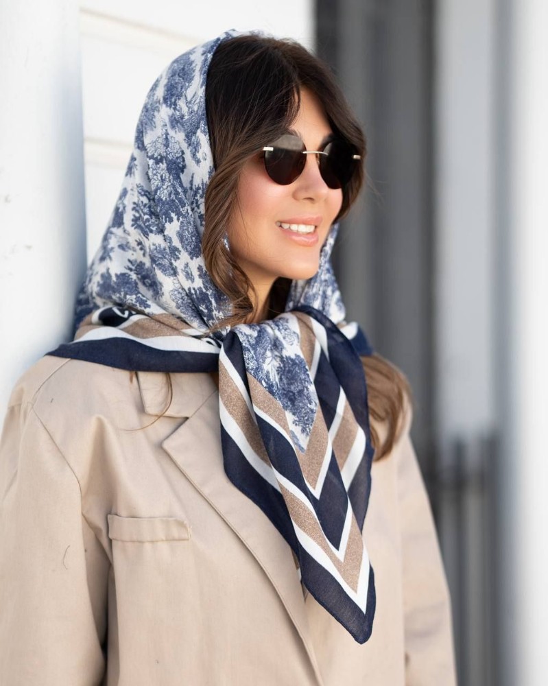 روسری دور دوز رنگی کد 139670 - خرید شال و روسری زنانه عمده