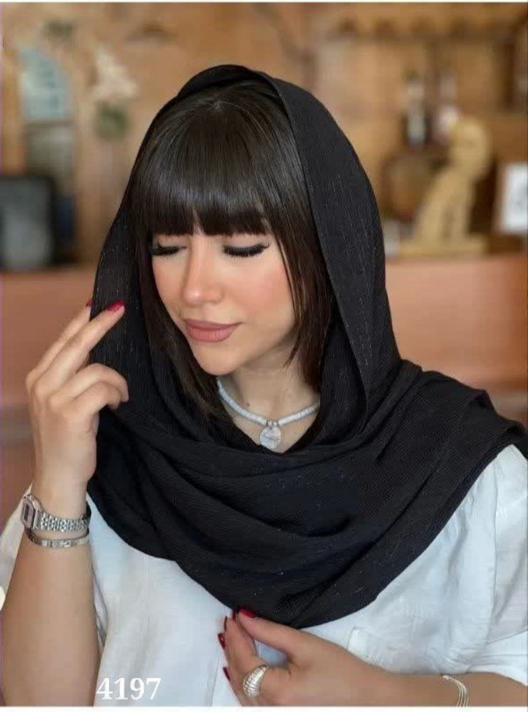 شال مشکی پلیسه کد 140000 - خرید شال و روسری زنانه عمده