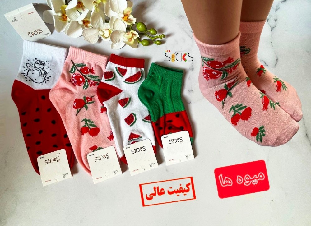 🟢جوراب نیمساق ریزبافت تراکم بالا بچه گانه🟢 کد 123942 - خرید جوراب دخترانه عمده