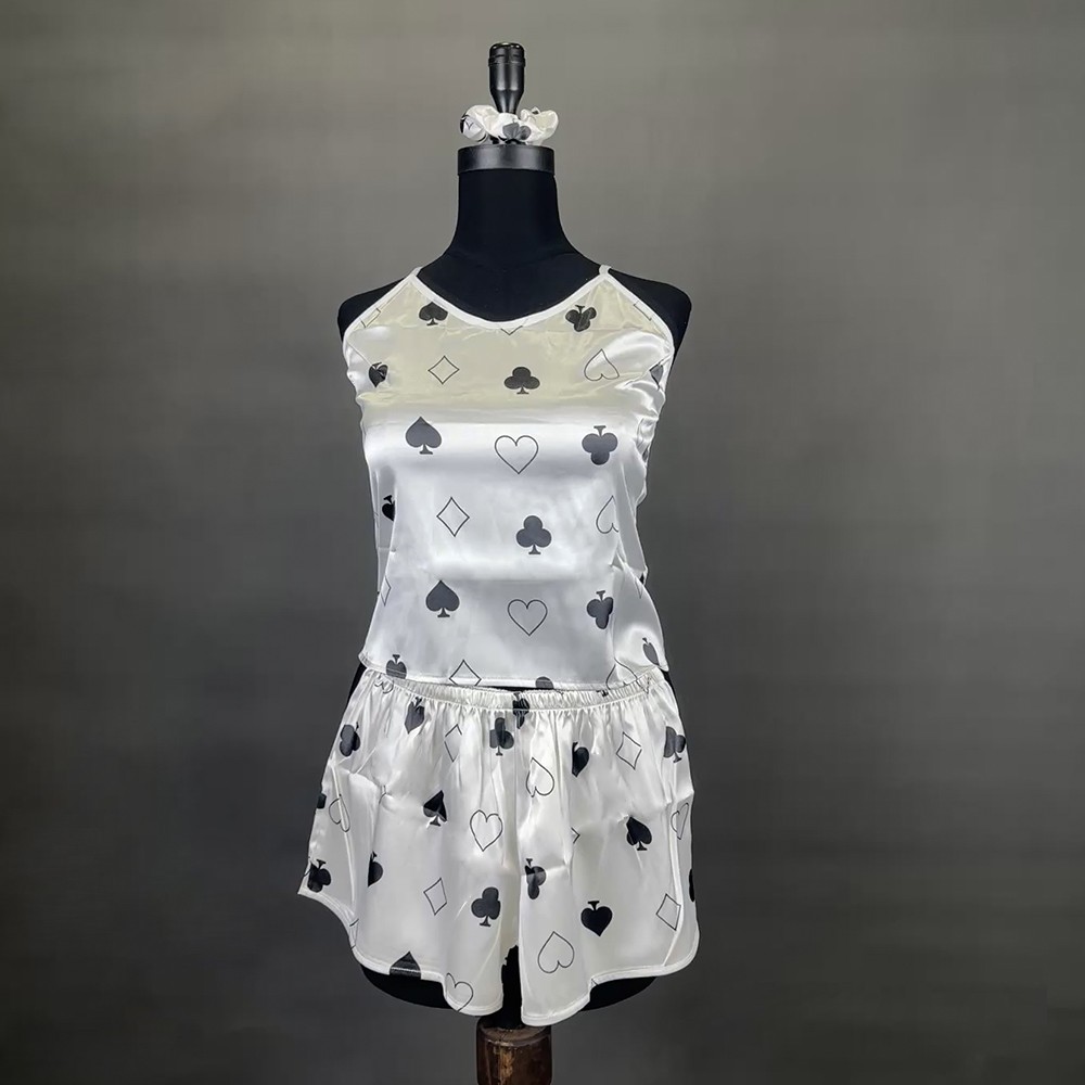 تاپ و شورتک طرح دار کندو کد 139306 - خرید ست تاب شلوارک زنانه عمده