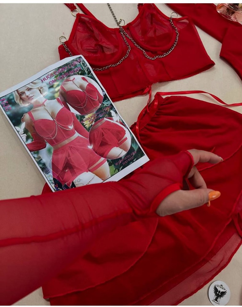 ست حریر چهارتیکه کد 139310 - خرید لباس خواب زنانه عمده