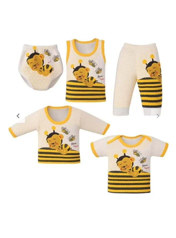 ست ۵تیکه لباس نوزادی در طرح های مختلف نرم ولطیف وضدحساسیت اسپرت پسرانه ودخترانه کد 139221 - خرید ست بلوز شلوار دخترانه عمده