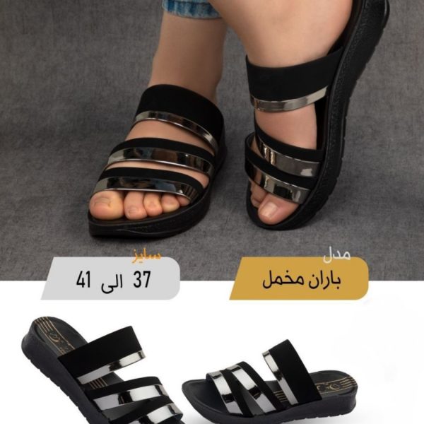خرید عمده صندل زنانه مدل باران مخمل