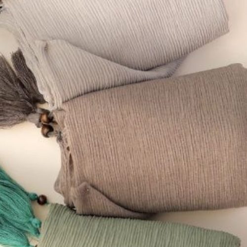 شال برشکا تک رنگ نسکافه ای کد 139175 - خرید شال و روسری زنانه عمده