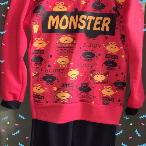 ست بلوز شلوار پسرانه طرح monster کد 134005 - خرید ست بلوز شلوار پسرانه عمده