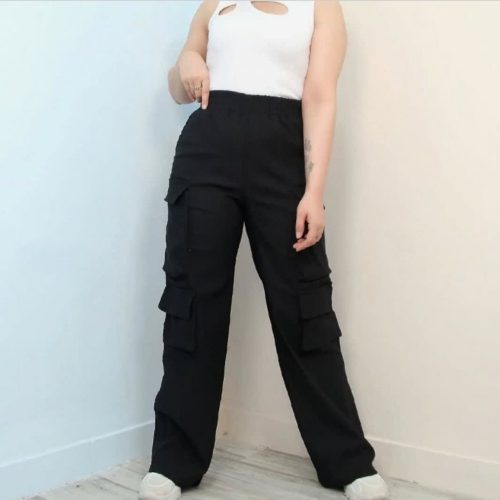 فروش عمده شلوار کارگو زنانه بسیار شیک و زیبا جنس فلامینگو بن کد 132138