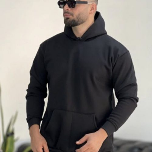 هودی پائیزه رنگ مشکی xl تا xxxl کد 134283 - خرید تیشرت مردانه عمده