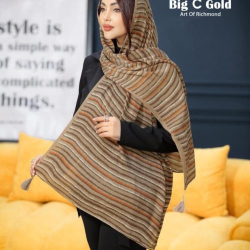 فروش عمده شال کریشه چاپی برند Big c Gold - شال و روسری زنانه عمده
