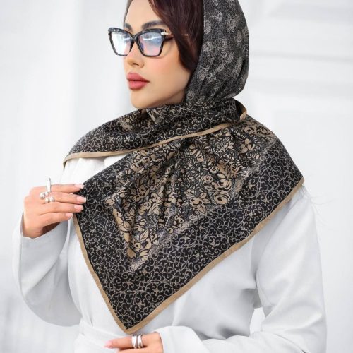 فروش عمده روسری زنانه ساتن ابریشم چاپی سایز ۱۰۰ - شال و روسری زنانه عمده