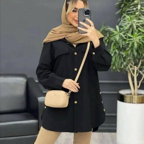 خرید عمده 🔥مانتو بغل دکمه کتان پاییزه🔥