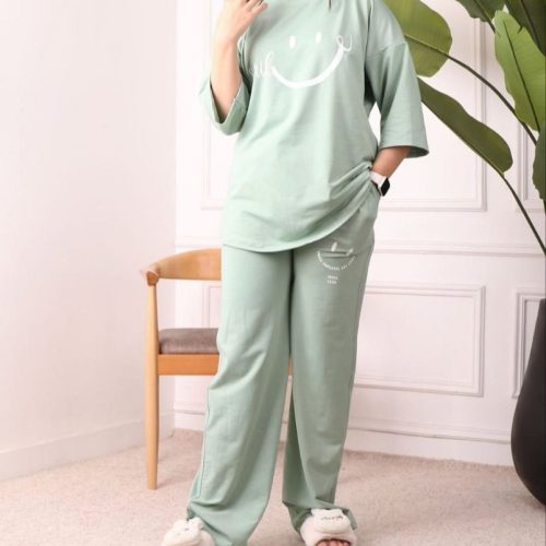 خرید عمده ست تیشرت شلوار لبخند دورس بهاره - ست تیشرت شلوار زنانه عمده