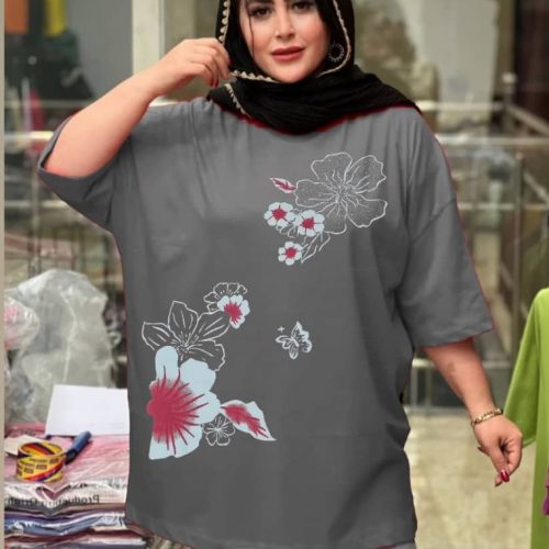 خرید عمده تونیک کمینو چاپ گل پاردایس - تونیک زنانه عمده