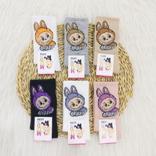 جوراب ساقدار بچگانه طرح لبوبو کد 137762 - خرید جوراب دخترانه عمده