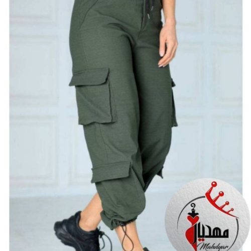 خرید عمده شلوار کارگو زنانه زیتونی
