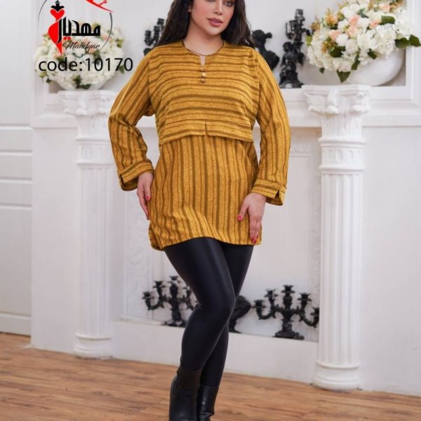 خرید عمده تونیک زنانه انغوره یقه کوبایی ۳دکمهBB